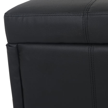 Opbergkist Kriens, zitbank, kunstleer, 45x114x45cm ~ zwart mat