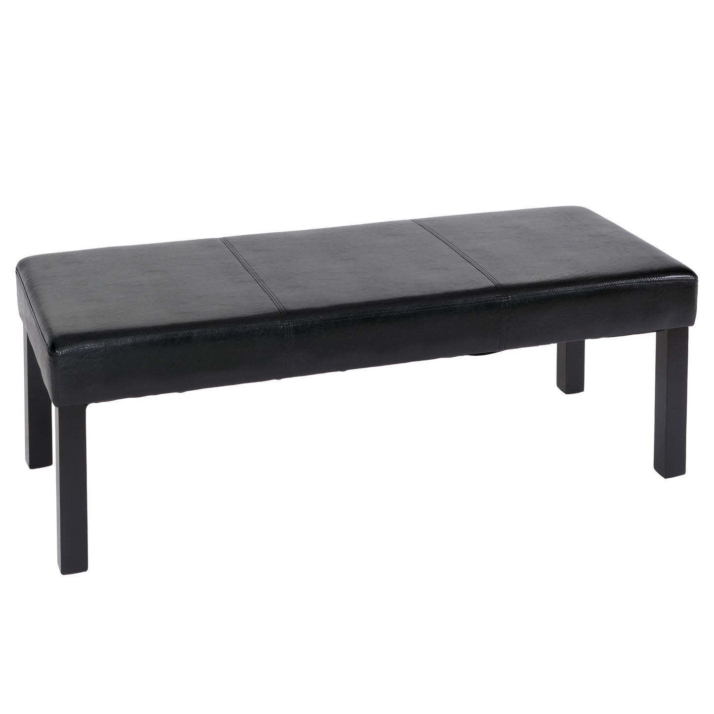 Gestoffeerde bank Bank Ambato, glanzend kunstleer ~ 120 cm zwart