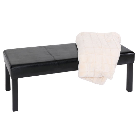 Gestoffeerde bank Bank Ambato, glanzend kunstleer ~ 120 cm zwart