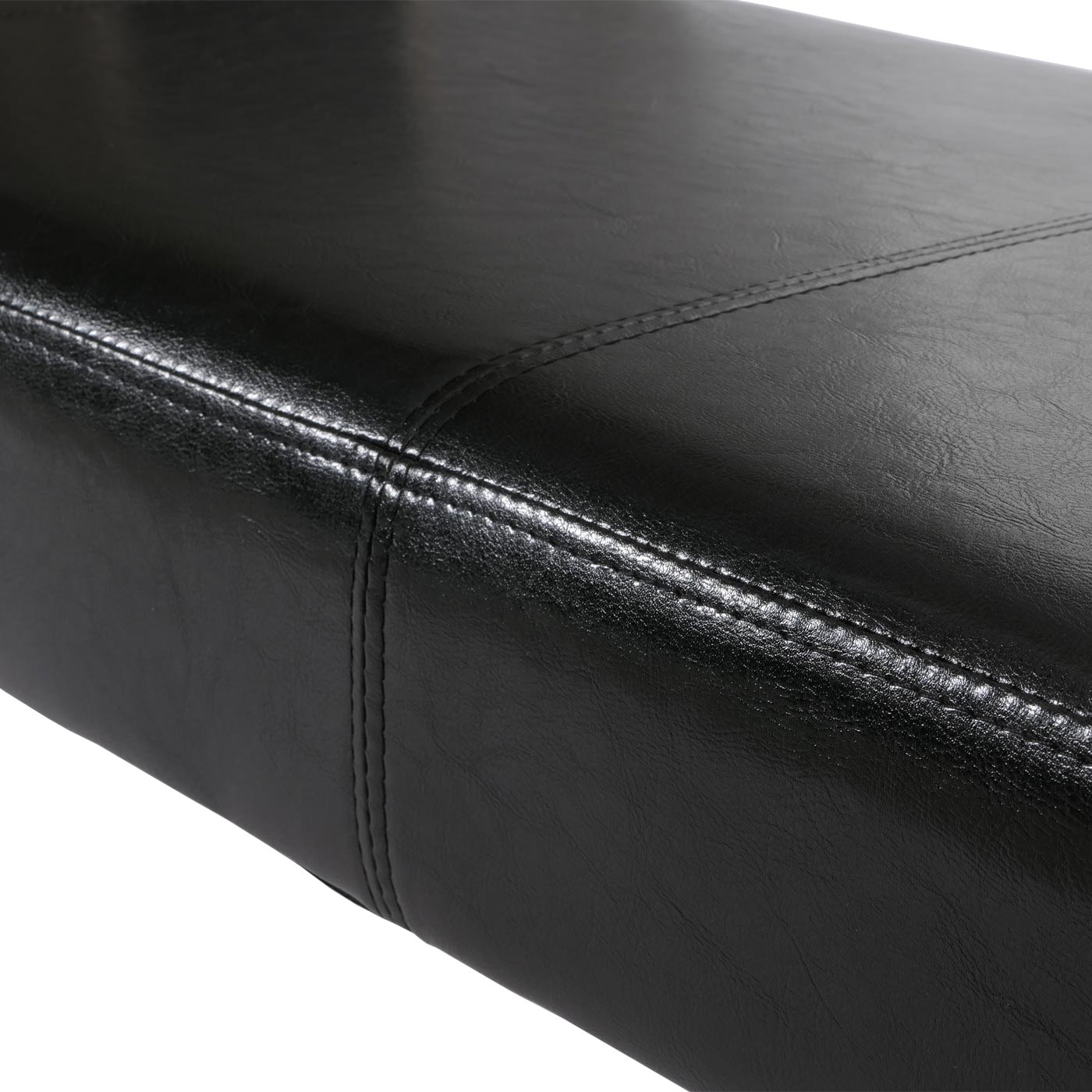 Gestoffeerde bank Bank Ambato, glanzend kunstleer ~ 120 cm zwart