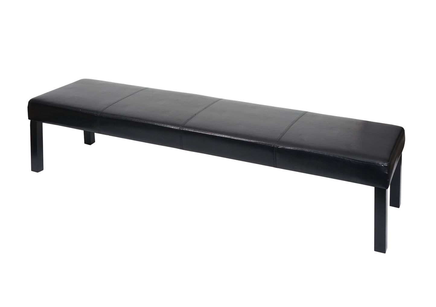 Bank Gestoffeerde bank Bank M37 kunstleer ~ 180x43x49 cm glanzend zwart, donkere poten
