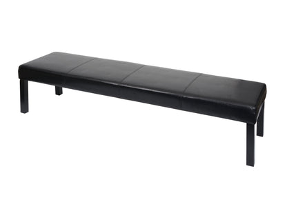 Bank Gestoffeerde bank Bank M37 kunstleer ~ 180x43x49 cm glanzend zwart, donkere poten