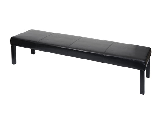 Bank Gestoffeerde bank Bank M37 kunstleer ~ 180x43x49 cm glanzend zwart, donkere poten