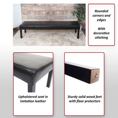 Bank Gestoffeerde bank Bank M37 kunstleer ~ 120x43x49 cm bruin, donkere poten