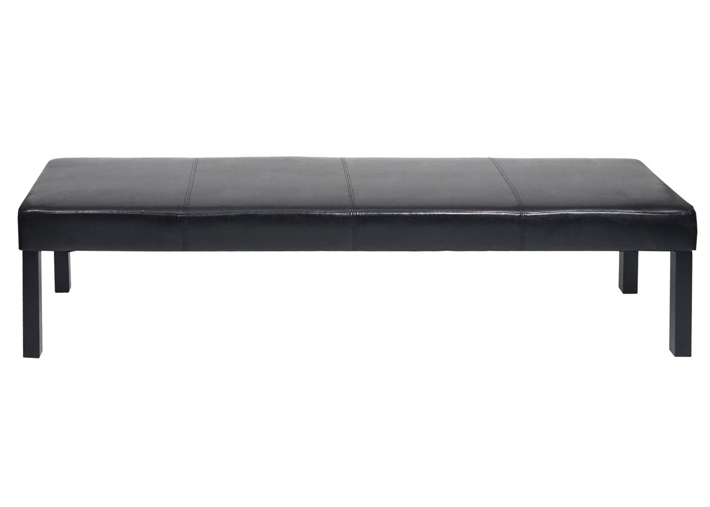 Bank Gestoffeerde bank Bank M37 kunstleer ~ 180x43x49 cm glanzend zwart, donkere poten