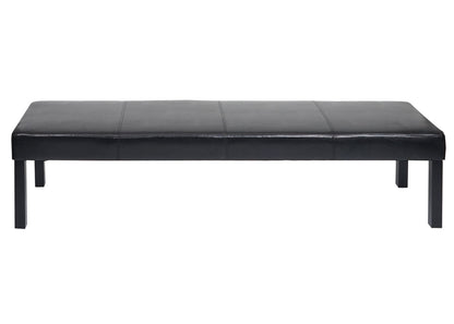 Bank Gestoffeerde bank Bank M37 kunstleer ~ 180x43x49 cm glanzend zwart, donkere poten