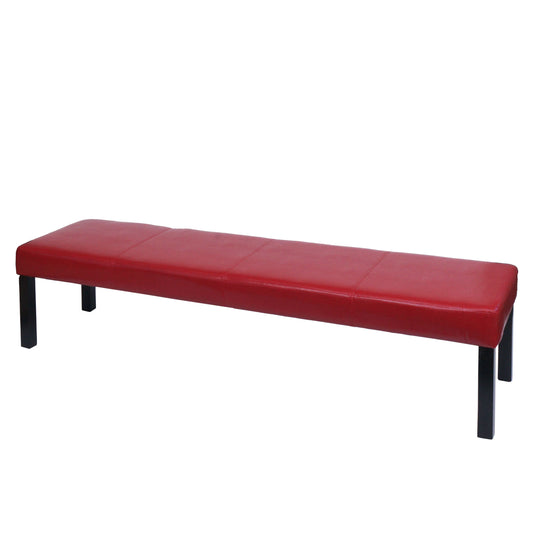 Bank Gestoffeerde bank Bank M37 kunstleer ~ 180x43x49 cm glanzend rood, donkere poten