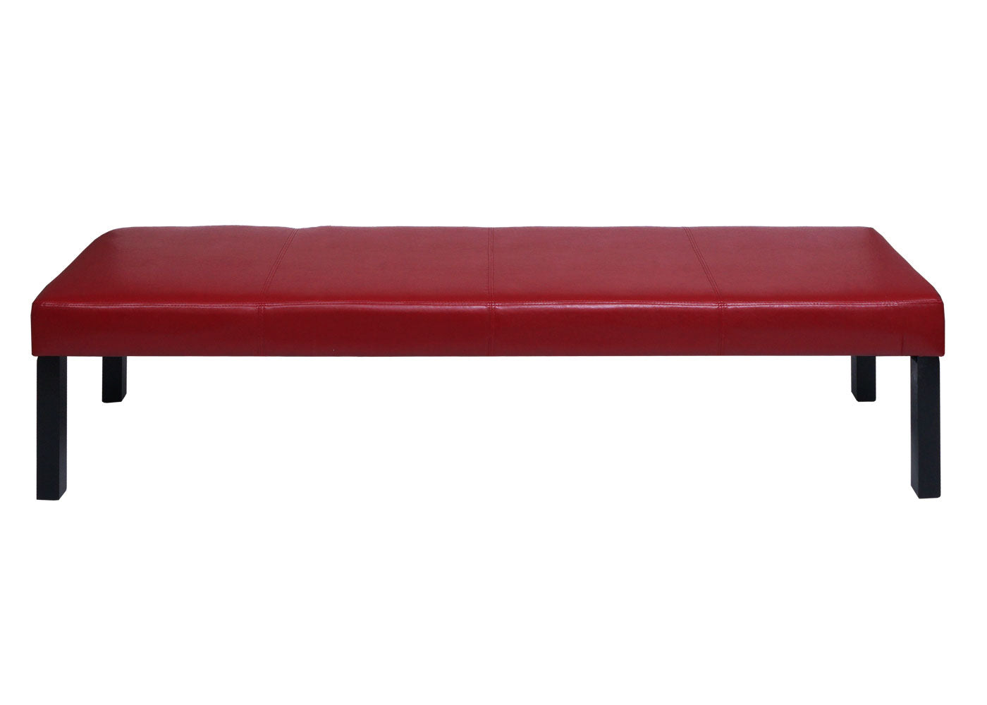 Bank Gestoffeerde bank Bank M37 kunstleer ~ 180x43x49 cm glanzend rood, donkere poten