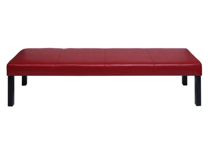 Bank Gestoffeerde bank Bank M37 kunstleer ~ 180x43x49 cm glanzend rood, donkere poten