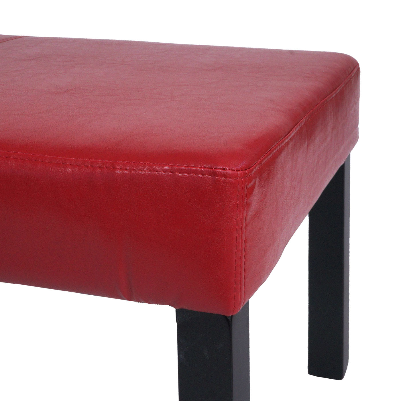 Bank Gestoffeerde bank Bank M37 kunstleer ~ 180x43x49 cm glanzend rood, donkere poten