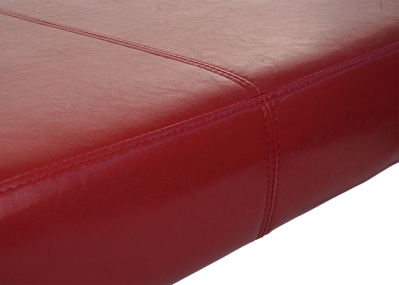 Bank Gestoffeerde bank Bank M37 kunstleer ~ 180x43x49 cm glanzend rood, donkere poten