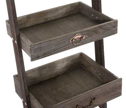 Staande plank Plantenplank Bloemenstandaard, 169x43x32cm, shabby look, vintage ~ bruin