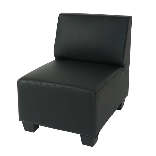 Modulaire fauteuil zonder armleuningen, middengedeelte Lyon, kunstleer ~ zwart