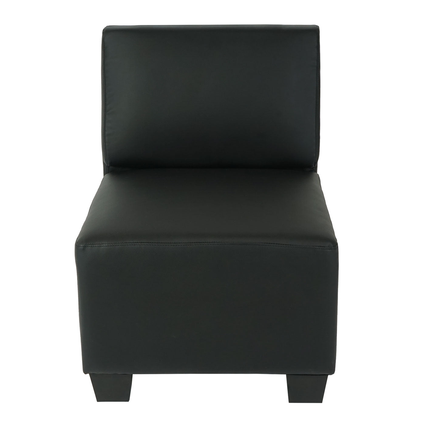 Modulaire fauteuil zonder armleuningen, middengedeelte Lyon, kunstleer ~ zwart