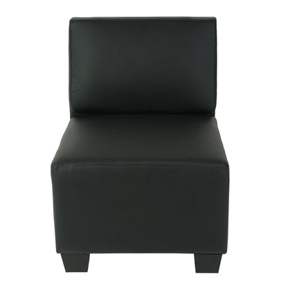 Modulaire fauteuil zonder armleuningen, middengedeelte Lyon, kunstleer ~ zwart
