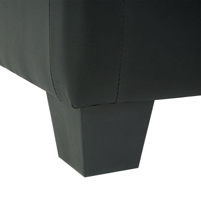 Modulaire fauteuil zonder armleuningen, middengedeelte Lyon, kunstleer ~ zwart