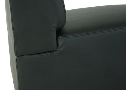 Modulaire fauteuil zonder armleuningen, middengedeelte Lyon, kunstleer ~ zwart