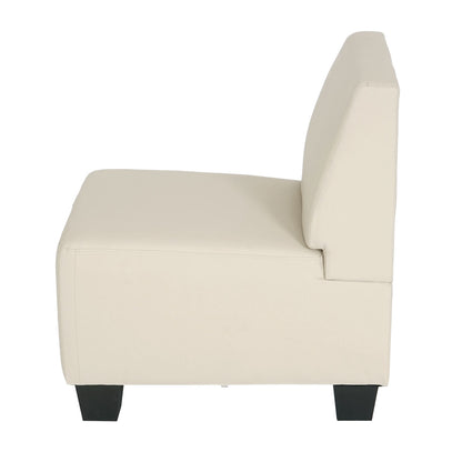 Modulaire fauteuil zonder armleuningen, middendeel Lyon, kunstleer ~ crème