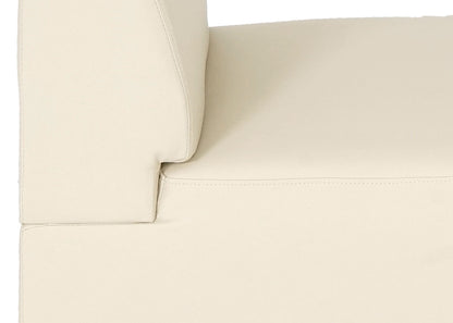 Modulaire fauteuil zonder armleuningen, middendeel Lyon, kunstleer ~ crème