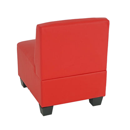 Modulaire fauteuil zonder armleuningen, middendeel Lyon, kunstleer ~ rood