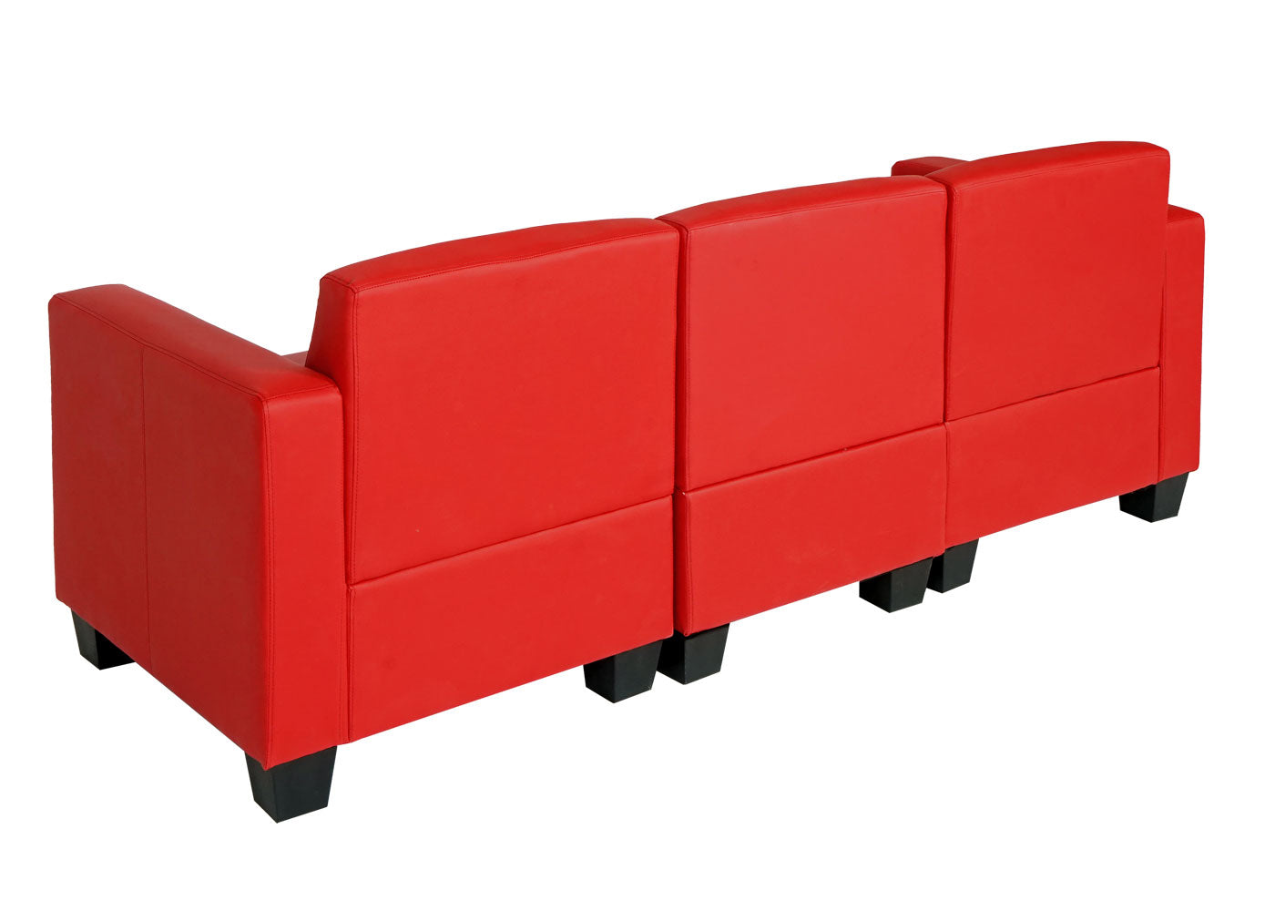 Modulaire 3-zits bank Lyon, kunstleer ~ rood
