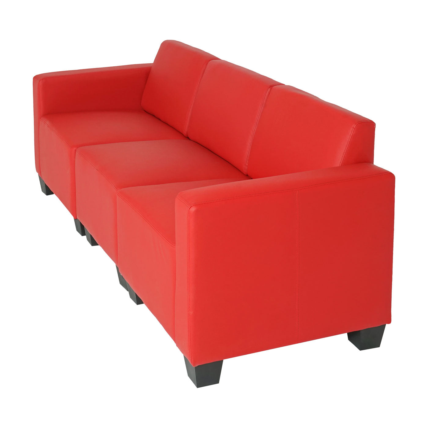 Modulaire 3-zits bank Lyon, kunstleer ~ rood