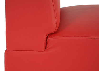 Modulaire fauteuil zonder armleuningen, middendeel Lyon, kunstleer ~ rood
