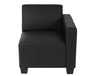 Modulair zijpaneel rechts, fauteuil met armleuning Lyon, kunstleer ~ zwart
