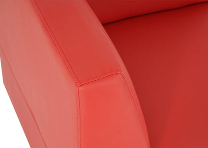 Modulaire 3-zitsbank Lyon, kunstleer ~ rood, hoge armleuningen