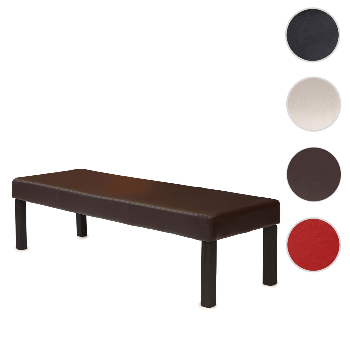 Bank Gestoffeerde bank Bank M37 kunstleer ~ 120x43x49 cm bruin, donkere poten