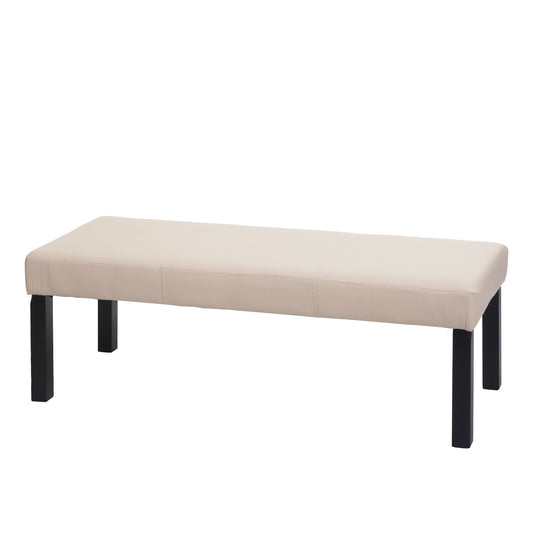 Bank Gestoffeerde bank Bank M37 kunstleer ~ 120x43x49 cm crème, donkere poten