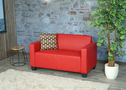 2-zits bank Lyon loungebank kunstleer ~ rood