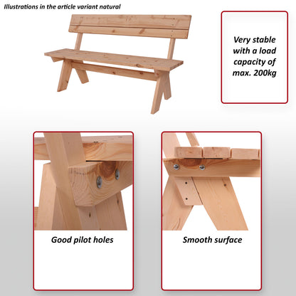 Houten bank Tuinbank Parkbank Oslo 148cm catering kwaliteit massief ~ natuur