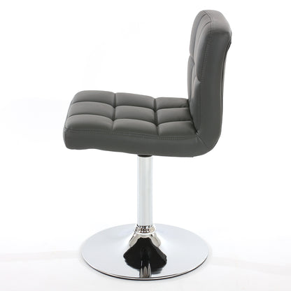 Set van 6 eetkamerstoelen Bureaustoel Stoel Kavala kunstleer chroom ~ grijs