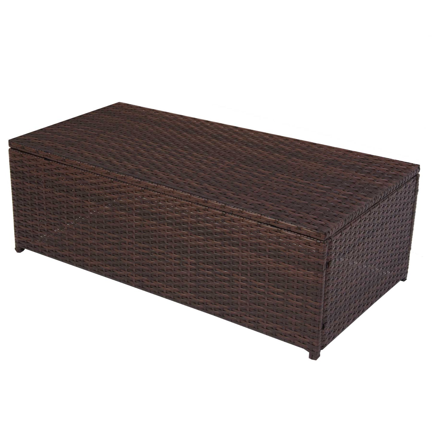 Modulaire poly rotan aluminium bank RomV 37x111x58cm ~ bruin, salontafel, PE blad