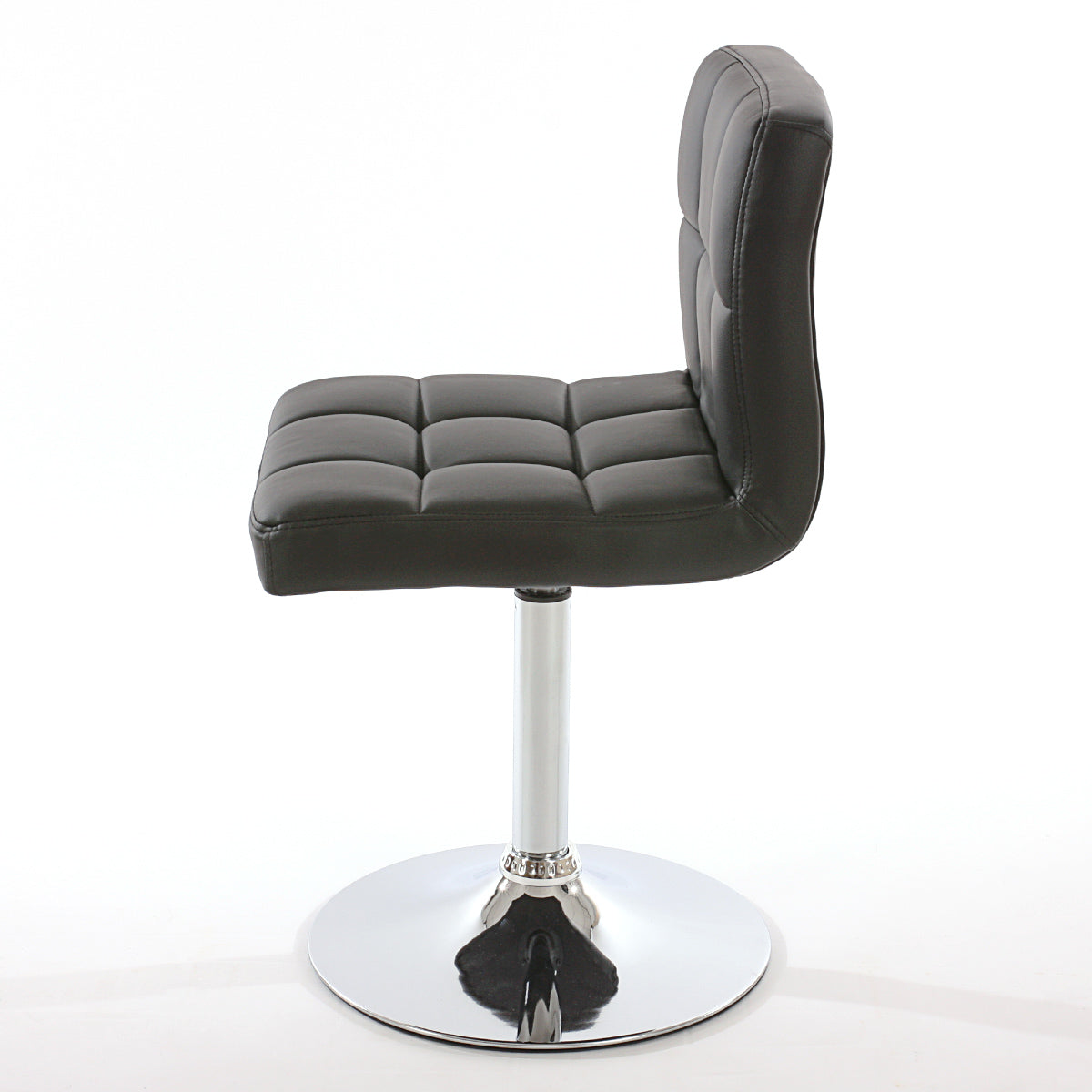 Set van 6 eetkamerstoelen Bureaustoel Stoel Kavala kunstleer chroom ~ zwart