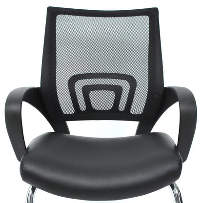 Set van 2 vergaderstoelen Ancona, bezoekersstoel, kunstleer MVG-gecertificeerd ~ zwart