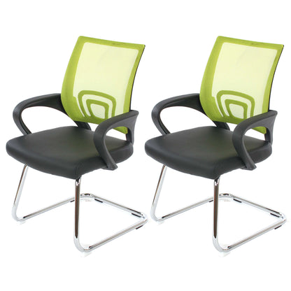 Set van 2 vergaderstoelen Ancona, bezoekersstoel, kunstleer MVG-gecertificeerd ~ groen
