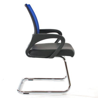 Set van 2 vergaderstoelen Ancona, bezoekersstoel, kunstleer MVG-gecertificeerd ~ blauw