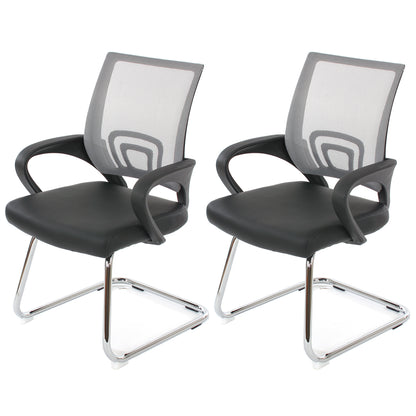 Set van 2 vergaderstoelen Ancona, bezoekersstoel, kunstleer MVG-gecertificeerd ~ grijs