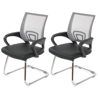 Set van 2 vergaderstoelen Ancona, bezoekersstoel, kunstleer MVG-gecertificeerd ~ grijs