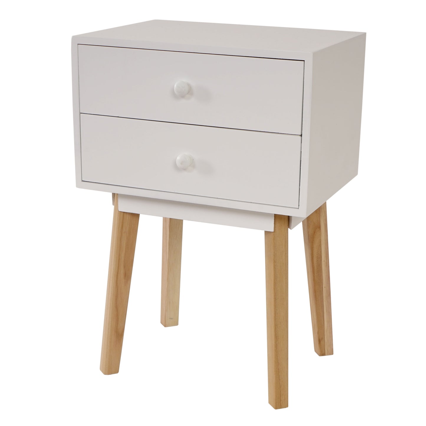 Ladekast Malmö T271, bijzettafel nachtkastje kast, retro design 59x40x30cm ~ lade wit