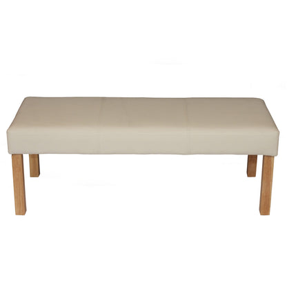 Bank Gestoffeerde bank Bank M37 kunstleer ~ 120x43x49 cm crème, lichtgekleurde poten