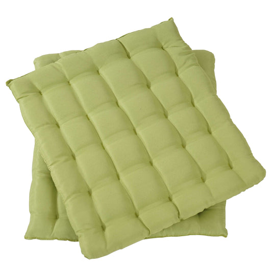 Set van 2 zitkussens Canberra, stoelkussen 43x41x3cm ~ lichtgroen