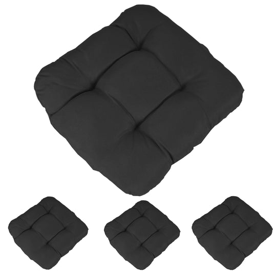 Set van 4 zitkussens Dublin, stoelkussens 41x38x8cm ~ antraciet