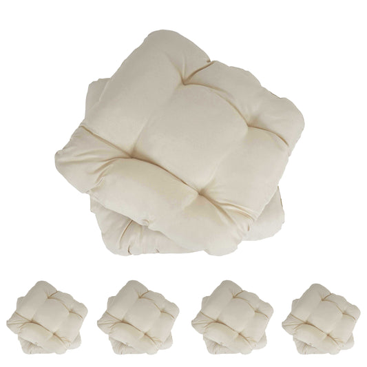 Set van 10 zitkussens Dublin, stoelkussens 41x38x8cm ~ crème