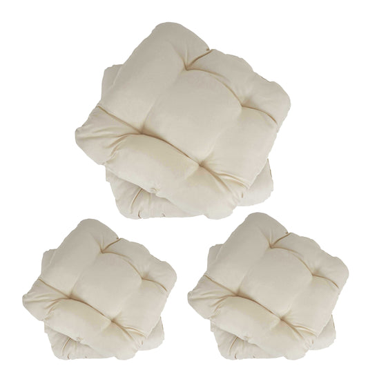Set van 6 zitkussens Dublin, stoelkussens 41x38x8cm ~ crème