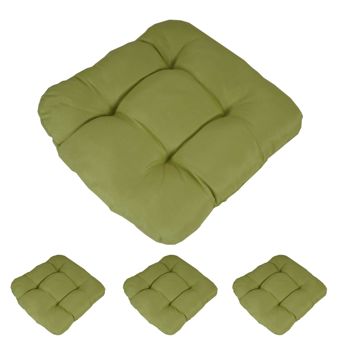 Set van 4 zitkussens Dublin, stoelkussens, 41x38x8cm ~ lichtgroen