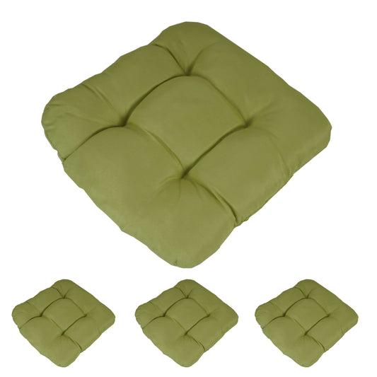 Set van 4 zitkussens Dublin, stoelkussens, 41x38x8cm ~ lichtgroen