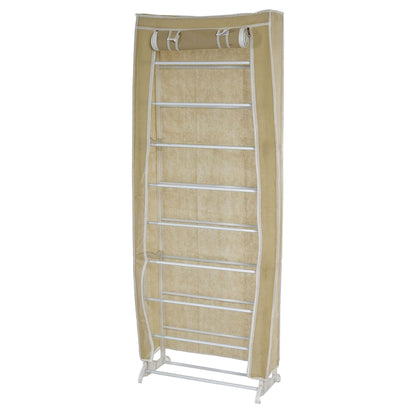 Schoenenkast Campingkast Vouwkast stof 140x52x18cm crème